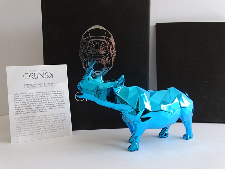 Richard Orlinski – Rhino Spirit – Édition Spéciale – Azur – (Édition Épuisée) – Image 3